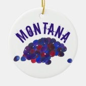 State Pride Montana Huckleberries Blue Huckleberry Keramisch Ornament (Voorkant)