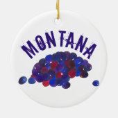 State Pride Montana Huckleberries Blue Huckleberry Keramisch Ornament (Achterkant)