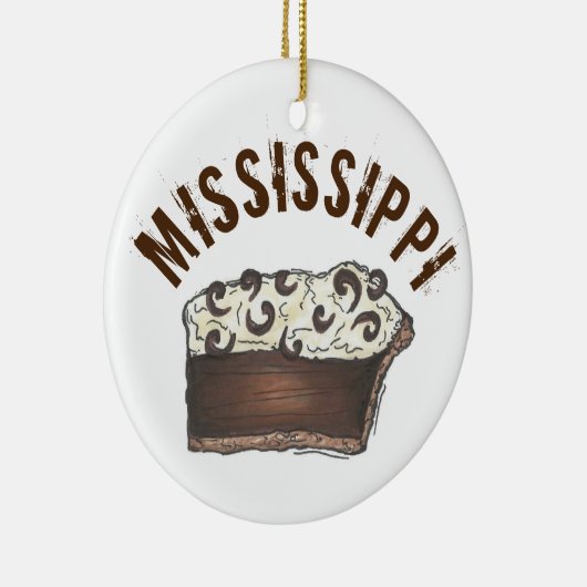 State Pride MS Mississippi Mud Pie Slice Keramisch Ornament (Rechts)
