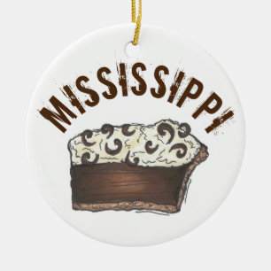 State Pride MS Mississippi Mud Pie Slice Keramisch Ornament