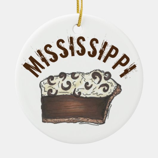 State Pride MS Mississippi Mud Pie Slice Keramisch Ornament (Voorkant)