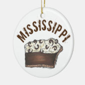 State Pride MS Mississippi Mud Pie Slice Keramisch Ornament (Links)