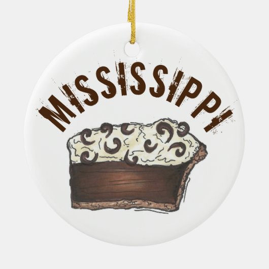 State Pride MS Mississippi Mud Pie Slice Keramisch Ornament (Achterkant)