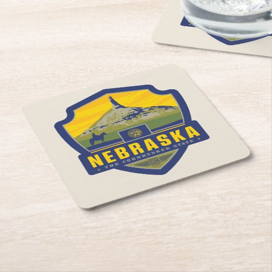State Pride | Nebraska Kartonnen Onderzetters (Schuin)