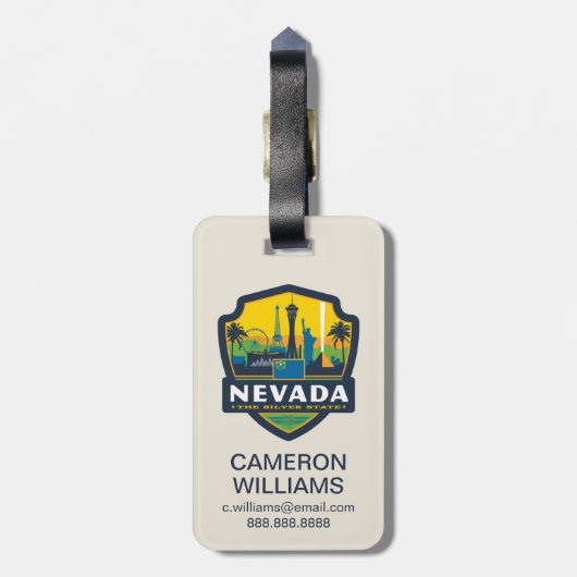 State Pride | Nevada Bagagelabel (Achterkant verticaal)
