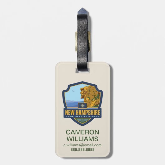 State Pride | New Hampshire Bagagelabel (Achterkant verticaal)