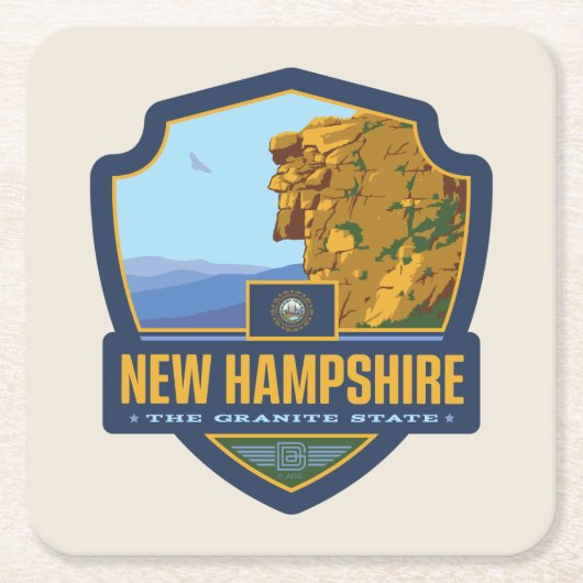 State Pride | New Hampshire Kartonnen Onderzetters (Voorkant)