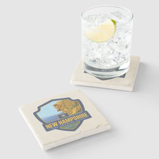State Pride | New Hampshire Stenen Onderzetter (Zijkant)