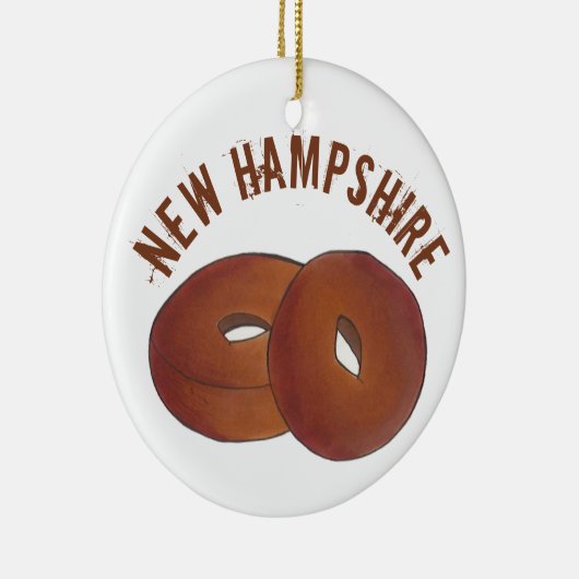 State Pride NH New Hampshire Apple Cider Donuts Keramisch Ornament (Rechts)