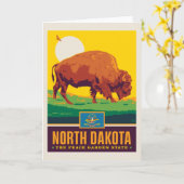 State Pride | North Dakota Kaart (Gele Bloem)