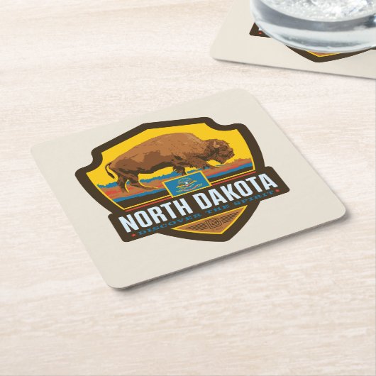 State Pride | North Dakota Kartonnen Onderzetters (Schuin)