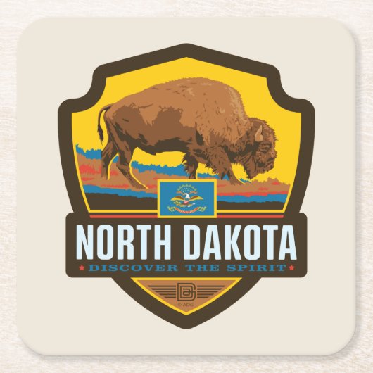 State Pride | North Dakota Kartonnen Onderzetters (Voorkant)