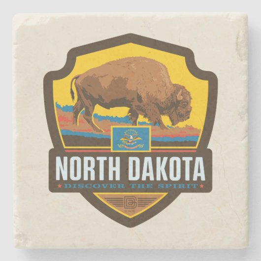 State Pride | North Dakota Stenen Onderzetter (Voorkant)