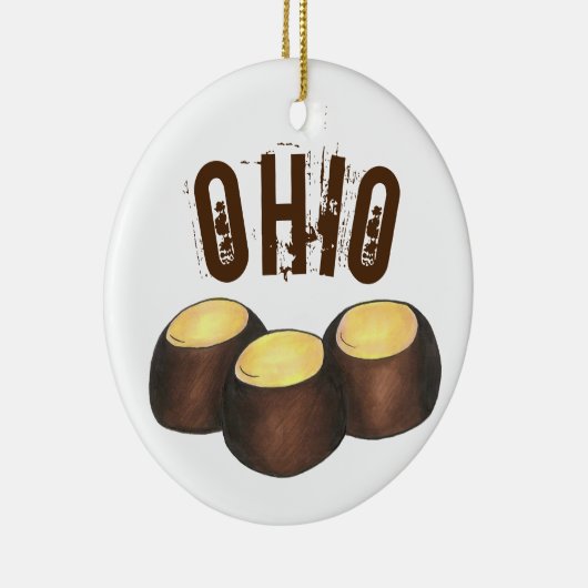 State Pride Ohio Buckeye Peanut Butter Snoep Keramisch Ornament (Rechts)