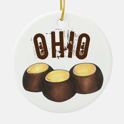 State Pride Ohio Buckeye Peanut Butter Snoep Keramisch Ornament (Voorkant)