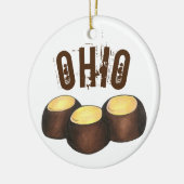 State Pride Ohio Buckeye Peanut Butter Snoep Keramisch Ornament (Links)