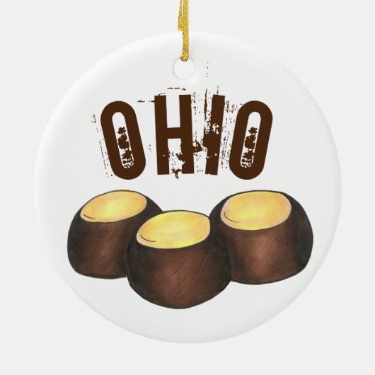 State Pride Ohio Buckeye Peanut Butter Snoep Keramisch Ornament (Achterkant)