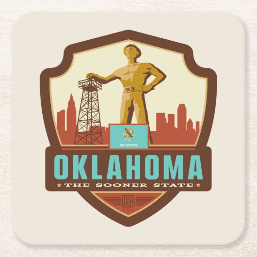 State Pride | Oklahoma Kartonnen Onderzetters (Voorkant)