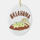 State Pride Oklahoma OK Chicken Fried Steak Keramisch Ornament (Rechts)