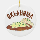 State Pride Oklahoma OK Chicken Fried Steak Keramisch Ornament (Achterkant)