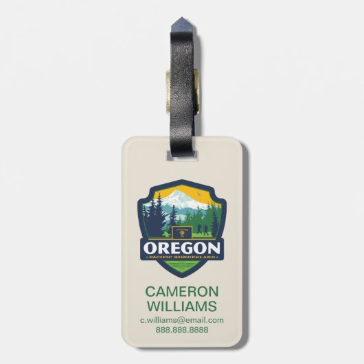 State Pride | Oregon Bagagelabel (Achterkant verticaal)
