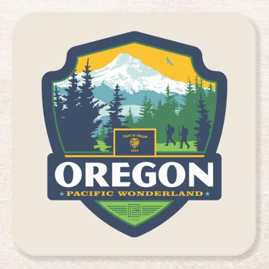 State Pride | Oregon Kartonnen Onderzetters (Voorkant)