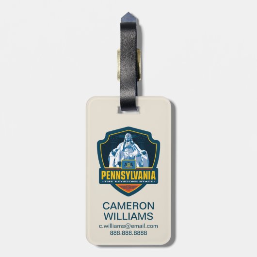 State Pride | Pennsylvania Bagagelabel (Achterkant verticaal)