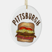 State Pride Pittsburgh Pennsylvania Sandwich Keramisch Ornament (Rechts)