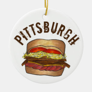 State Pride Pittsburgh Pennsylvania Sandwich Keramisch Ornament