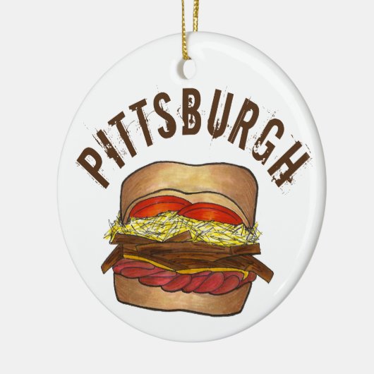 State Pride Pittsburgh Pennsylvania Sandwich Keramisch Ornament (Links)