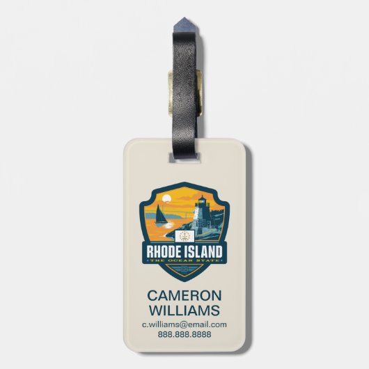 State Pride | Rhode Island Bagagelabel (Achterkant verticaal)