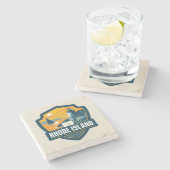 State Pride | Rhode Island Stenen Onderzetter (Zijkant)