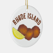 State Pride RI Rhode Island Fried Clam Cakes Keramisch Ornament (Rechts)