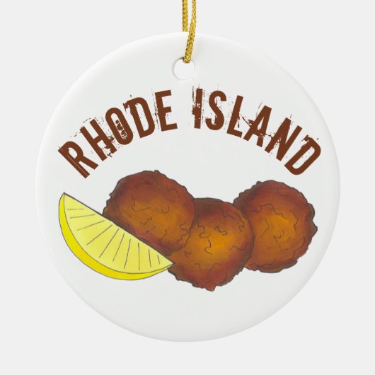 State Pride RI Rhode Island Fried Clam Cakes Keramisch Ornament (Voorkant)