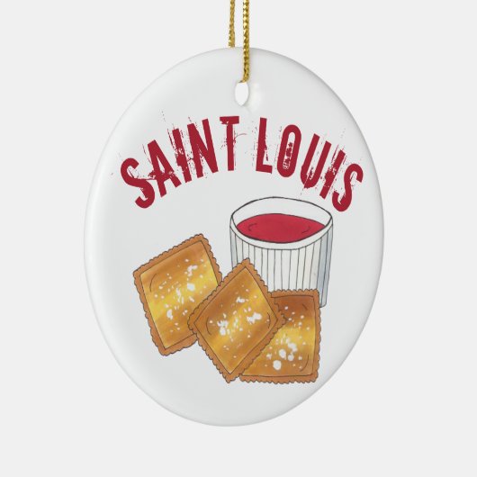 State Pride Saint Louis MO Toasted Fried Ravioli Keramisch Ornament (Rechts)