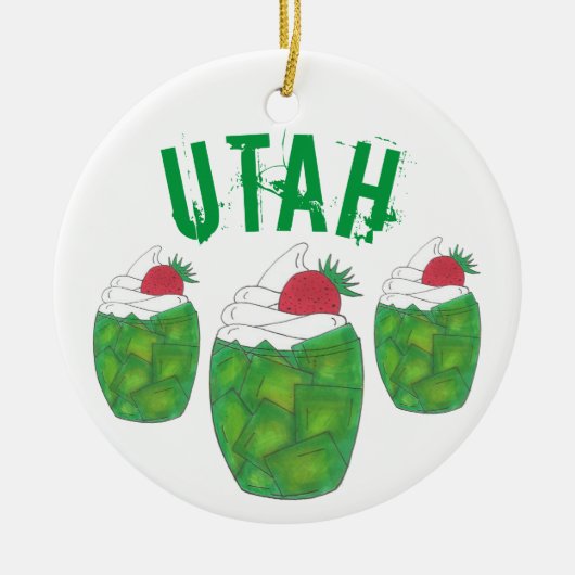 State Pride UTAH Green Gelatin Dessert Parfait Keramisch Ornament (Voorkant)