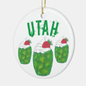 State Pride UTAH Green Gelatin Dessert Parfait Keramisch Ornament (Links)