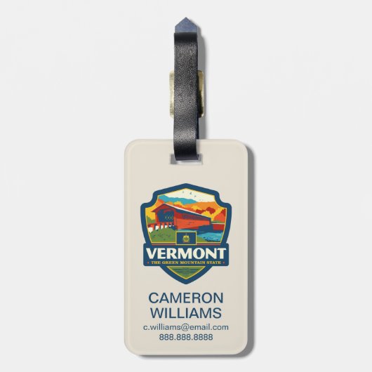 State Pride | Vermont Bagagelabel (Achterkant verticaal)