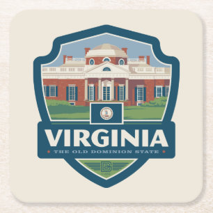 State Pride   Virginia Kartonnen Onderzetters
