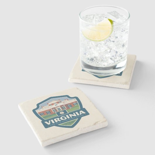 State Pride | Virginia Stenen Onderzetter (Zijkant)