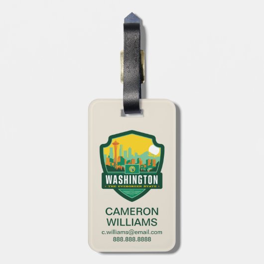 State Pride | Washington Bagagelabel (Achterkant verticaal)