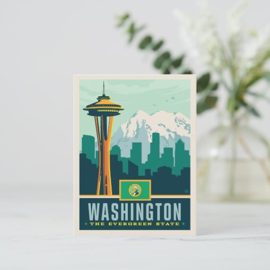 State Pride | Washington Briefkaart (Staand voorkant)