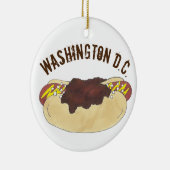 State Pride Washington DC Smoke Chili Hot Dog Keramisch Ornament (Rechts)