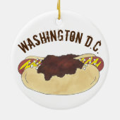 State Pride Washington DC Smoke Chili Hot Dog Keramisch Ornament (Achterkant)