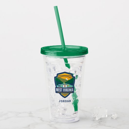 State Pride | West Virginia Acryl Drinkbeker (Voorkant ijs)