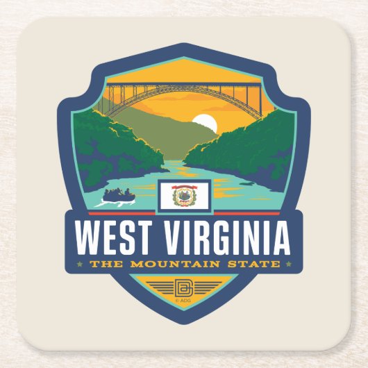 State Pride | West Virginia Kartonnen Onderzetters (Voorkant)