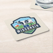 State Pride | Wisconsin 2 Kartonnen Onderzetters (Schuin)