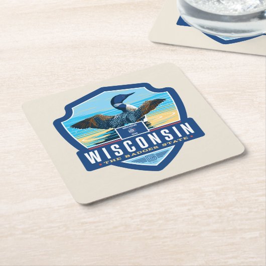 State Pride | Wisconsin Kartonnen Onderzetters (Schuin)