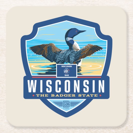 State Pride | Wisconsin Kartonnen Onderzetters (Voorkant)
