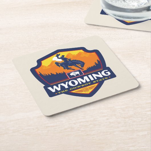 State Pride | Wyoming Kartonnen Onderzetters (Schuin)